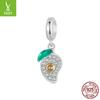 Exquise en leuke Mango Doe-het-zelf Hanger Accessoires, Schattige Ingezette Vruchten S925 Zilver Armband Kralen.