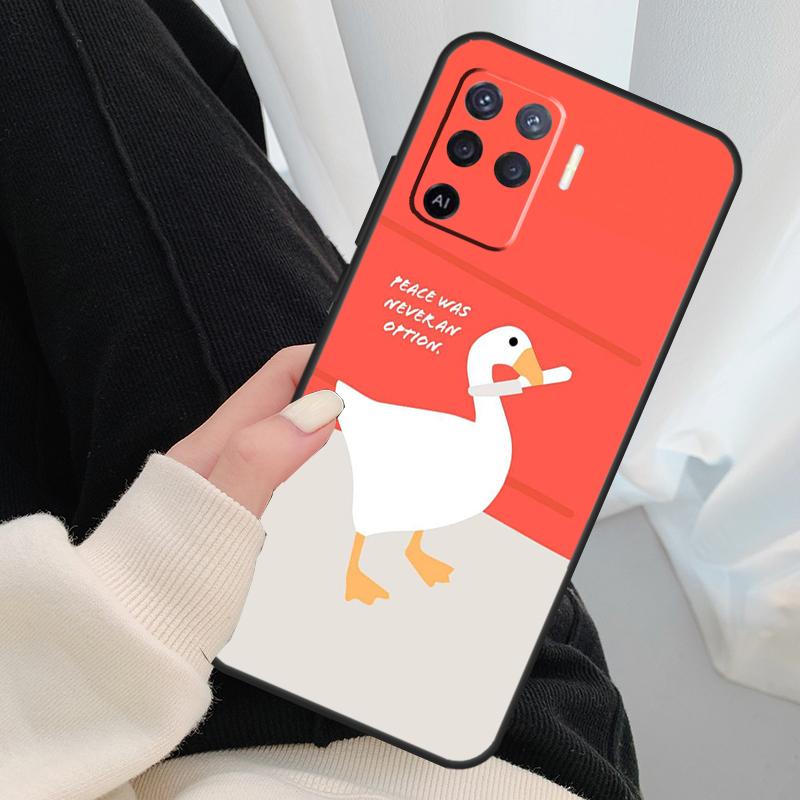 Cartoon Lustige Gans Hülle Für Oppo A96 A76 A16 A60 A98 A58 A78 A18 A38 A80 A40 A77 A57 A17 A74 A54 A94 A15 A5 Pro