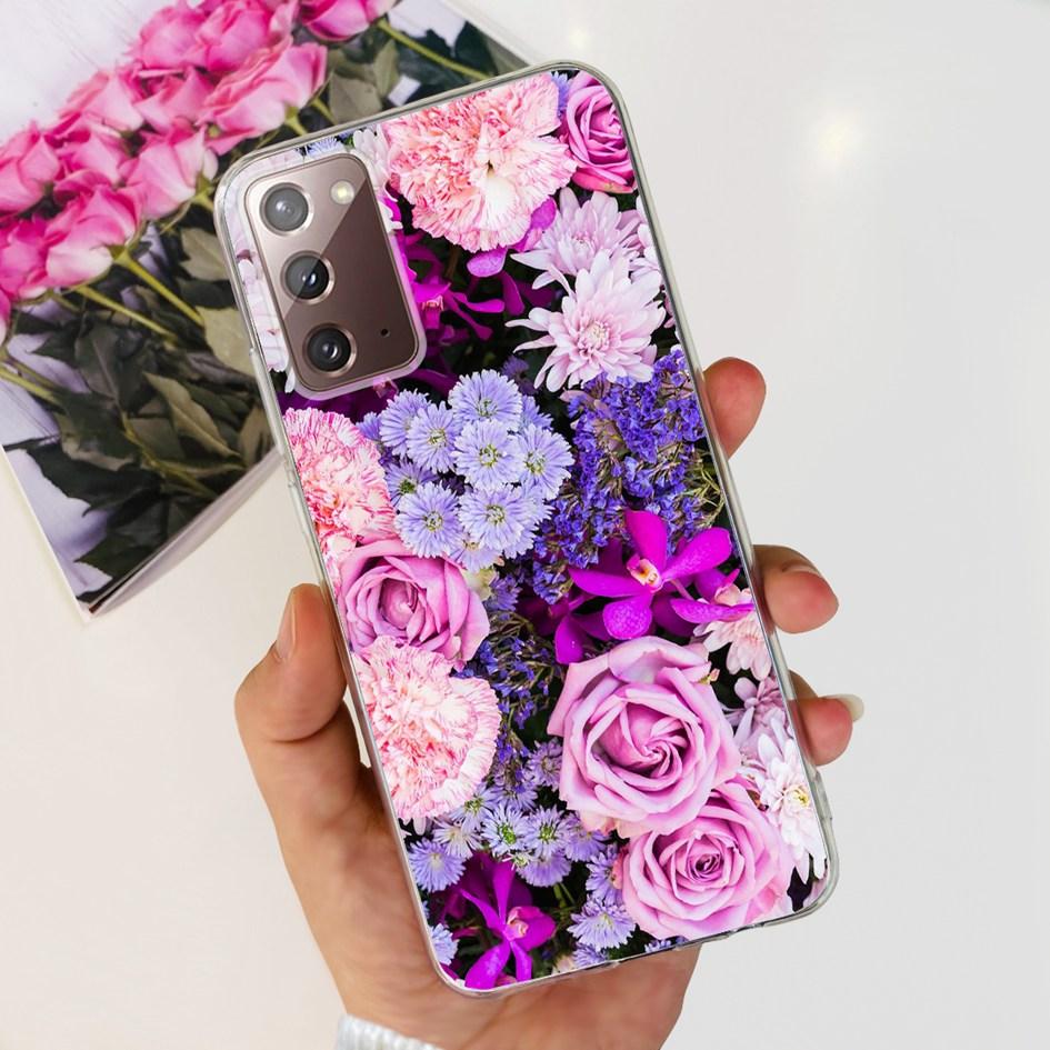 Für Samsung Note 20 5G Hülle SM-N981B Beliebte Blume Schlank Weiches Silikon Handyhülle Für Samsung Galaxy Note20 Ultra 5G Funda Capa