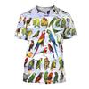 Zomer Mode Papegaai Afbeelding T-shirts Voor Mannen Casual 3D Print Tees Hip Hop Persoonlijkheid Ronde Hals Korte Mouw Tops