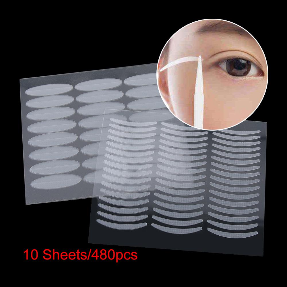 480Pcs Hot Adhesive Breathable Double Side Eyelid Transparent Eyelid Stickers Eye Makeup Tape
