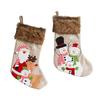 Plush Christmas Stockings Snowman Old Man Candy Bag Embroidery Gift Socks Christmas Tree Gift Pendant