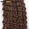 FREEDOM Synthetisches Lockiges Haar 24 Zoll Wasserwelle Twist Häkelzopf Haar Ombre Pink Ingwer Tiefwelle Flecht Haarverlängerung