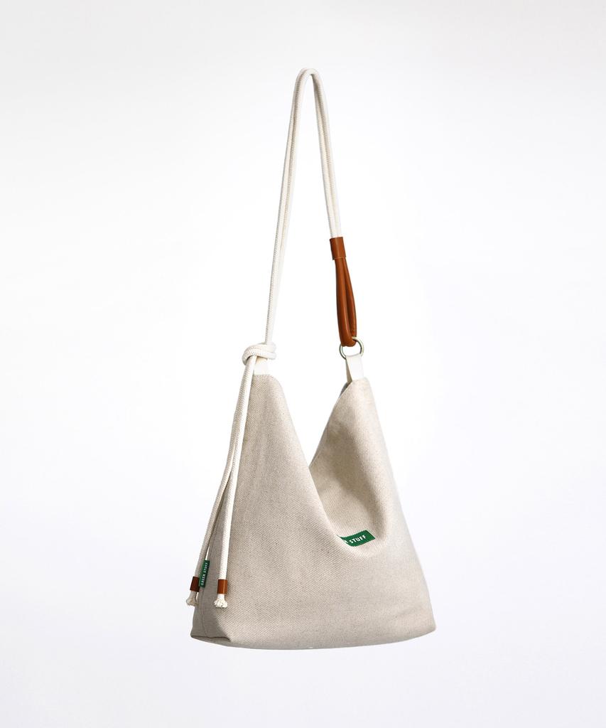 Green Stuff Loose Fit Rope Shopper Bag 57 Linen - Beige