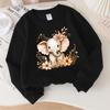 Kids Crewneck Sweatshirt, Cute Elephant Floral Print, Soft Casual Pullover for Fall Winter