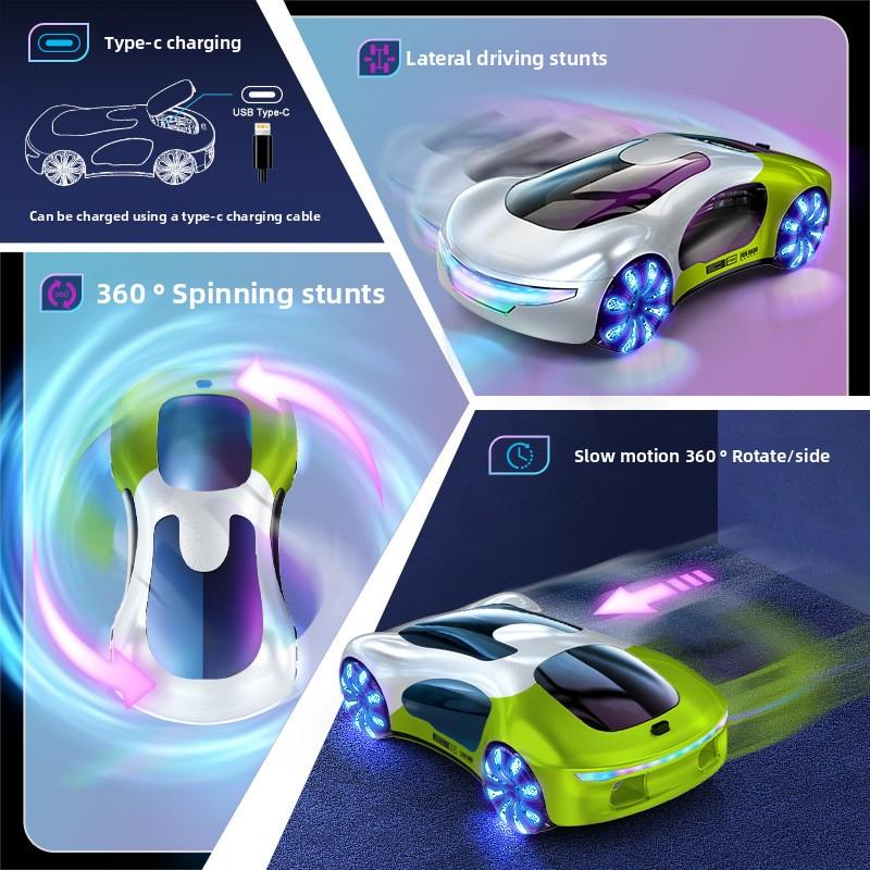 Magic Rc Stunt Car 2.4G Gesture Control Ev Concept Vehicle With Spray Music Flashing Led Lights Drift Toy Gift For Kids Birthday