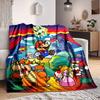 1pc Mario Soft & Warm Flannel Blanket, Multi-Purpose Throw Blanket for Couch, Sofa, Office, Bed, Camping, Travel