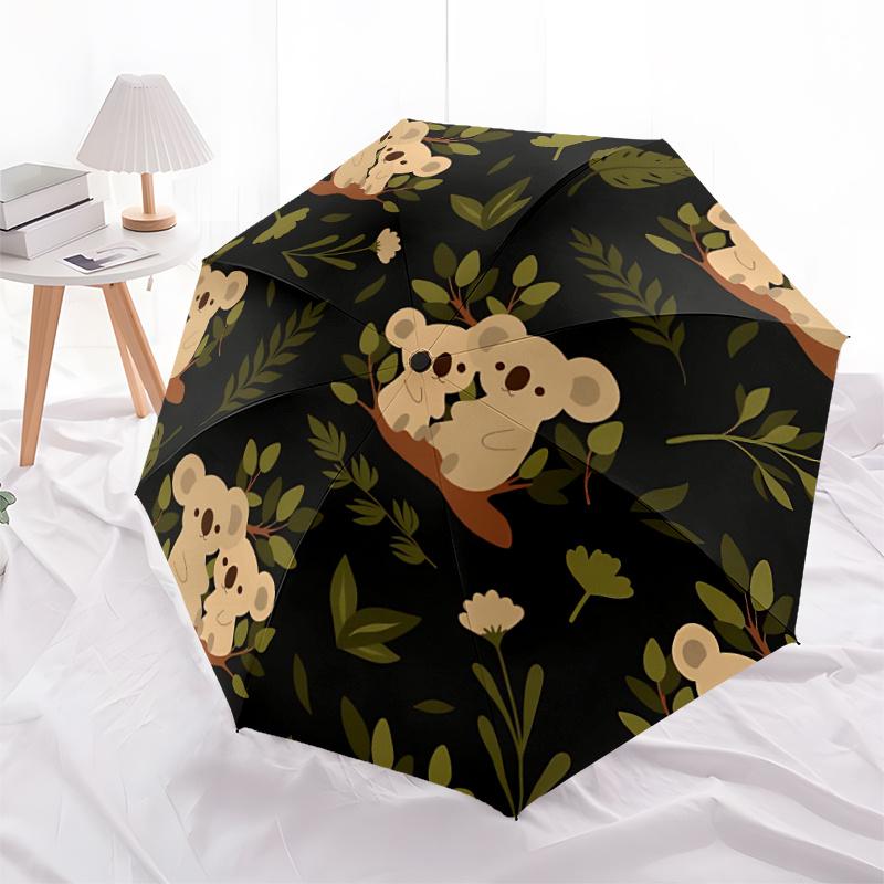 1pc Koala Pattern Automatic Open/close Umbrella, 8-Rib Sturdy Structure, Portable Travel Umbrella, Parties, Everyday Use,08