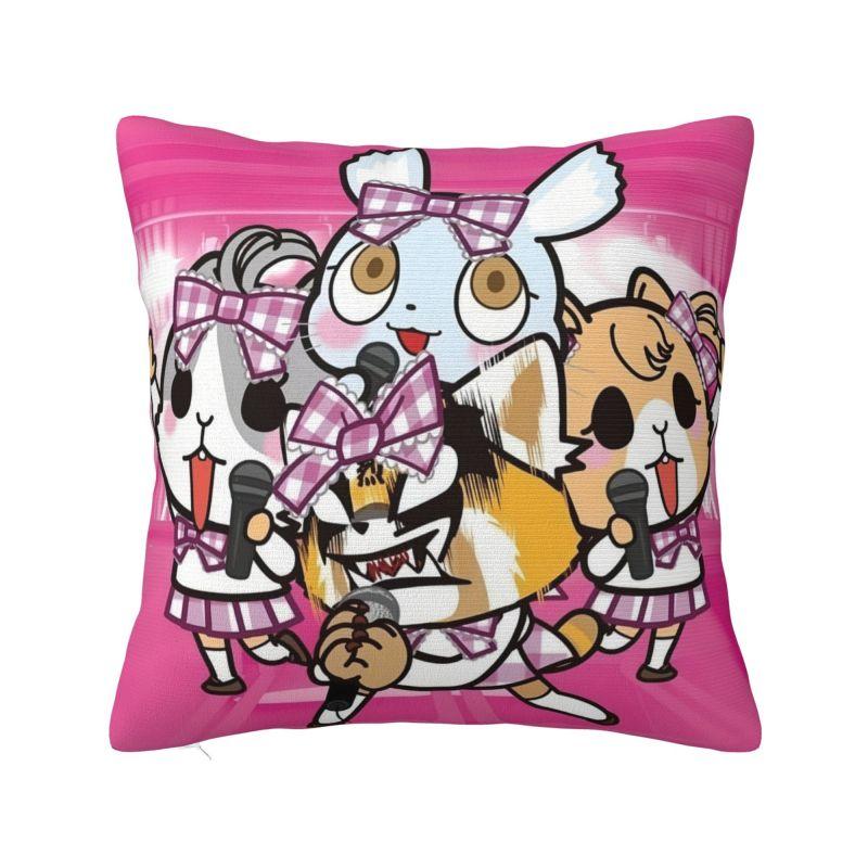Custom Japan Anime Aggretsuko Cartoon Pillow Case 40x40cm Decor Home Modern Cushion Decoration Salon Square Pillowcase