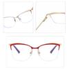 95661 European And American New Metal Glasses Frame, Square Plain Anti-Blue Light Half Frame Spring Foot Flat Mirror