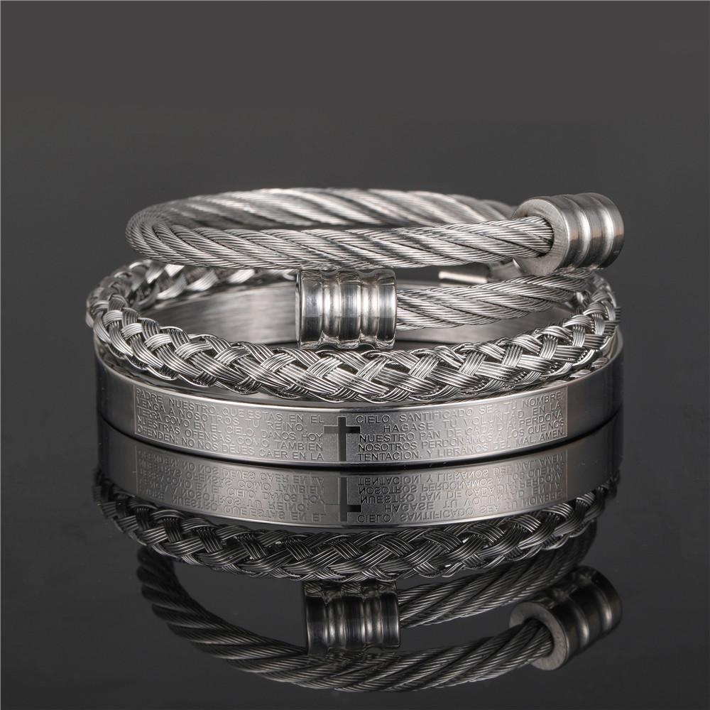 Titanium Steel Geometric Open Cuff Bracelet For Men And Women Trendy Jewelry Gift For Travel