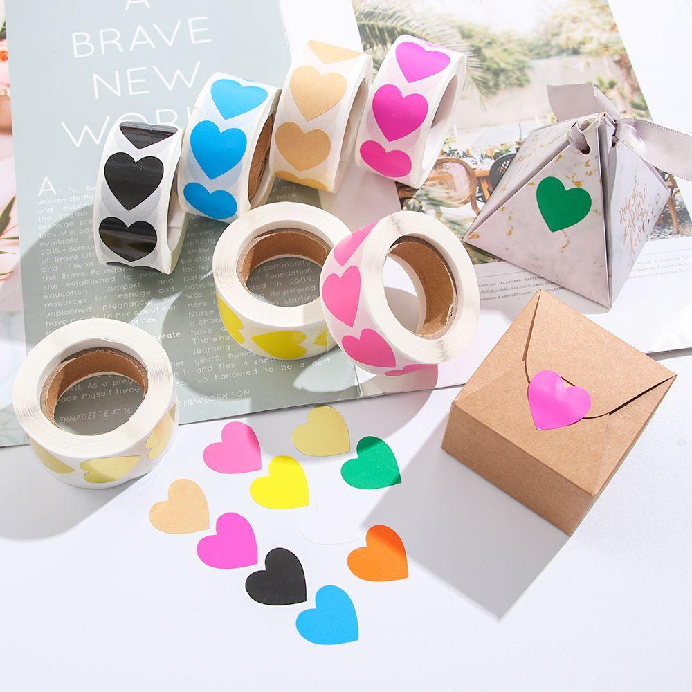 500 db Aranyos Ajándékcsomagoló Írószer Scrapbooking Pecsét Címke Szerelem Szív Alakú Matrica