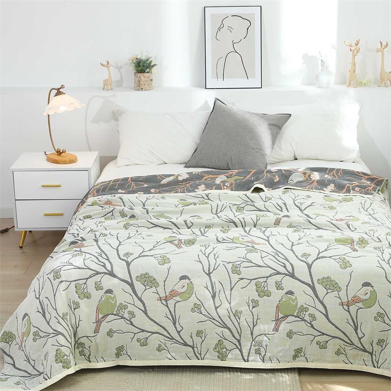Musselin Decken für Bett Sommer Weich Beidseitige Gaze Überwurfdecke Groß Pastoral Sofa Abdeckungen Handtuch Reise
