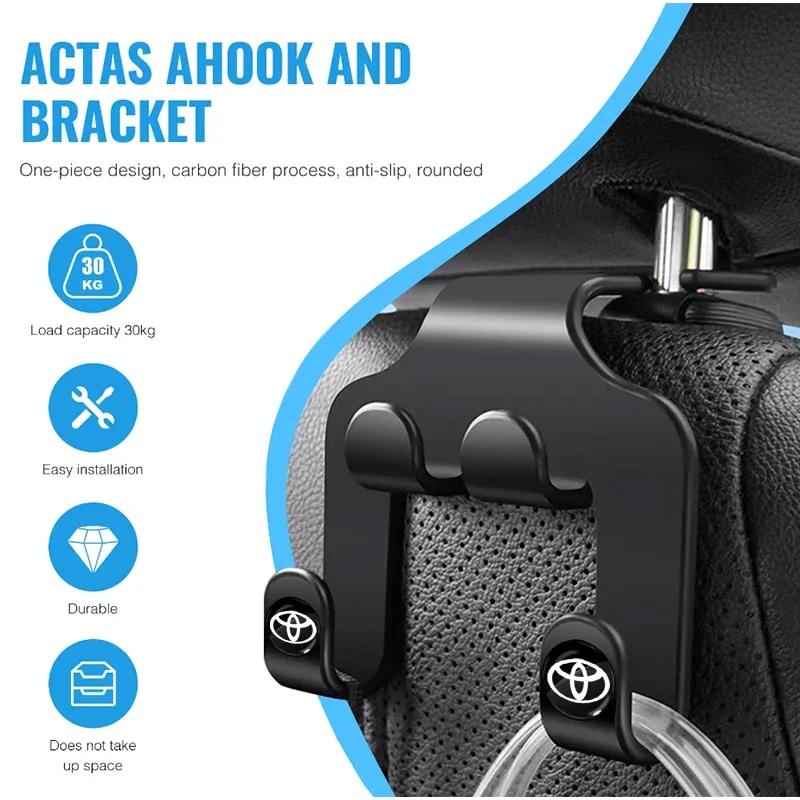 Car Seat Headrest Hook 4 Pack Hanger Storage Organizer Car Accessories For Toyota GR Sport Rav4 Corolla Camry Aqua Yaris Cross