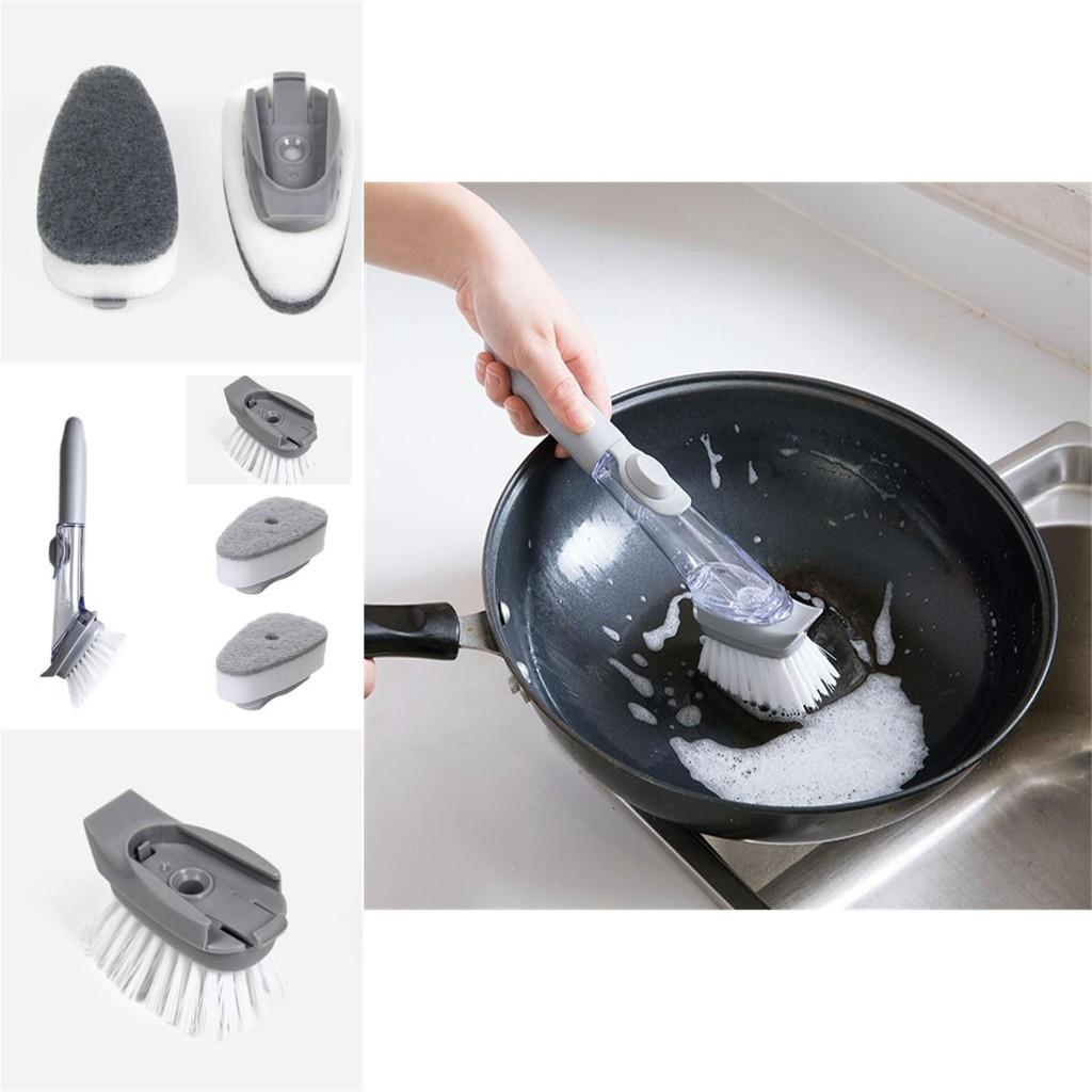 Cepillo para Olla con Dispensador Automático de Líquido Para Limpieza Fácil