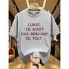 Trendy English Letter Printed Women's Round Neck T-shirt Summer Casual Short Sleeved Top Street Fashion Tops