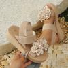 Woman Sandals Platform Open Toe Dress Shoes Women Floral Buckle Strap High Heels Ladies Wedges Sandals Zapatos De Mujer