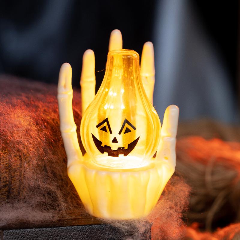 Adereços Decorativos de Halloween: Enfeites de Lanterna de Abóbora Lanternas de Mão de Fantasma e Decorações de Atmosfera