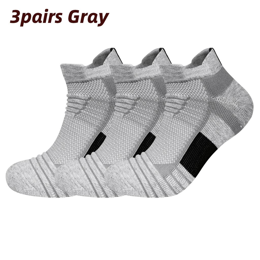3 Pairs Men Women Sports Socks Low Cut New Style Cushioned Breathable Socks For Running Hiking Cycling Basketball