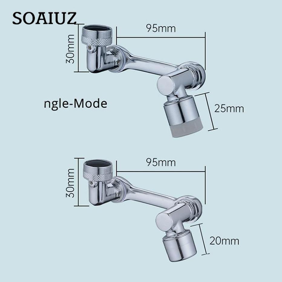 Universal 1080°Swivel Robotic Arm Extension Faucet Aerator Kitchen Multifunction Dual Mode Sink Water Tap Nozzle