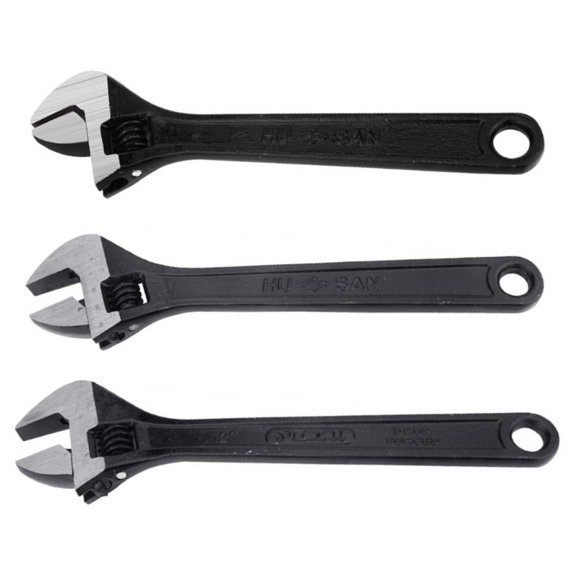 Adjustable Wrench 8/10/12inch Wide Jaw Wrench with Metric Scale for Home, Garage, Workshop Repair Tool