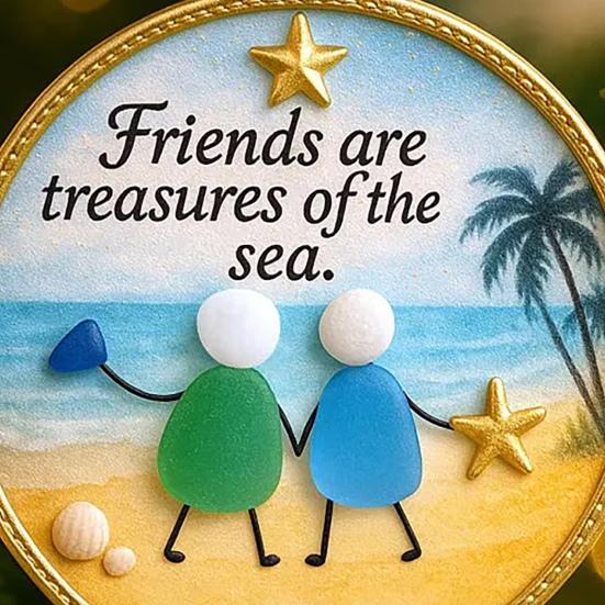 Freundschaft Meerglas Weihnachtsschmuck Rund/Herzförmig Freundschaft Andenken für Beste Freunde Handgefertigte Meerglas Kunst Hängeornament für Weihnachten