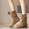 Chaussures pour femmes Bottines courtes rétro à fond plat Bottes de cowboy western pour femmes Automne et hiver Bottes pour femmes Chaussures en jean pour femmes