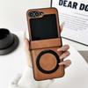 Rotating Bracket Cover for Samsung Galaxy Z Flip 7 6 5 4 3 Flip6 Flip5 Flip4 Flip7 Magnetic Leather Hinge Protective Phone Case