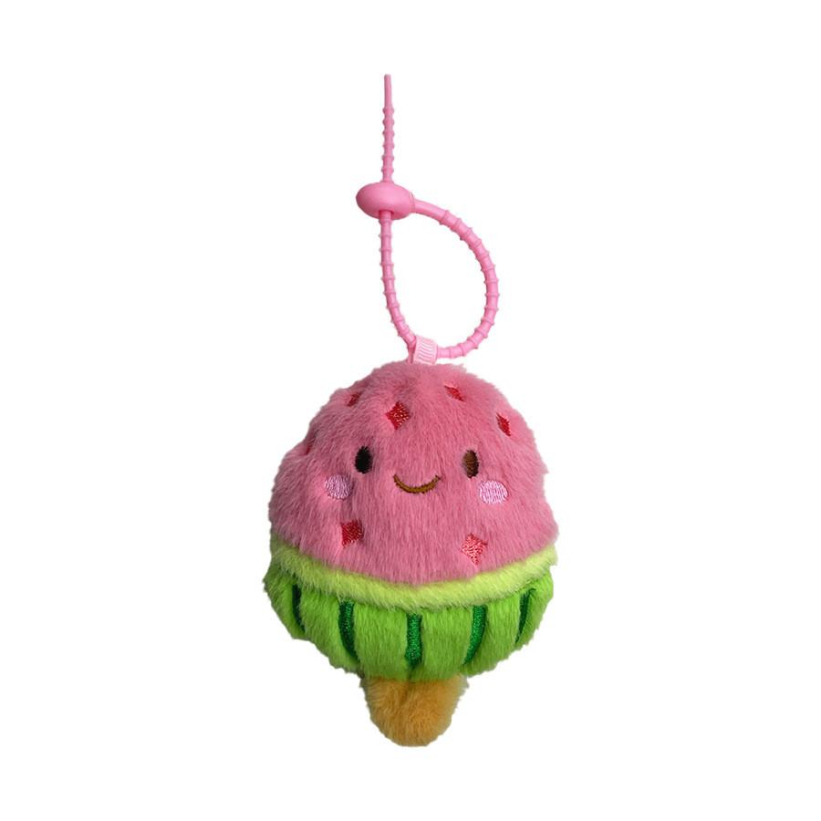 Cute Summer Watermelon Ice Cream Plush Keychain With Pp Cotton Filling For Kids And Teens