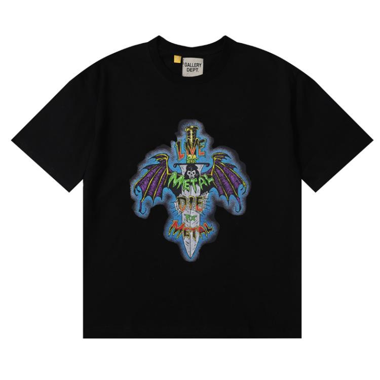 Cross-border 2025 Autumn and Winter New Beautiful Tide Niche Street GALLERY DEPT Funny Personality Printed Short-sleeved T-shirt