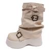 Fashion Wedges Platform Chelsea Boots Women Mid Calf Shoes Winter 2024 Designer New Fashion Goth Motorcycles Boots Casual Ankle Boots
