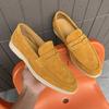 Mode Herr Klassiska Retro Penny Loafers Mockasiner Ko Mocka Äkta Läder Mode Herr Casual Skor Herr Utomhus Körning Flats