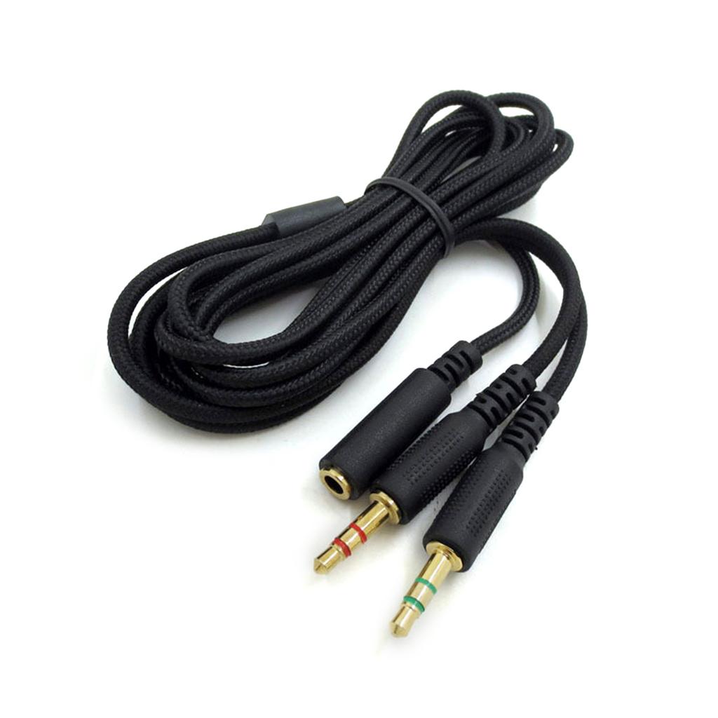 Gaming Headset Headphone Adapter Splitter Cord for Headsets 3.5mm Male Female Connector Extension Audio Cable