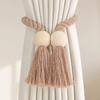 Hand-Woven Solid Wooden Magnetic Knot Buckle Curtain Tiebacks Boho Style Suitable For Living Room Bedroom Home Decoration