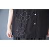 DIMANAF 2025 Plus Size New Summer Blouse Short Sleeve Vintage Flower Printing Casual Women Loose Tops Buttons Shirts