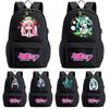 Mochila Estampada Hatsune Miku Desenho Animado Anime para Adolescente Estudante Bolsa de Livros Bolsa Escolar Feminina Grande Capacidade Impermeável Bolsa de Viagem Presente