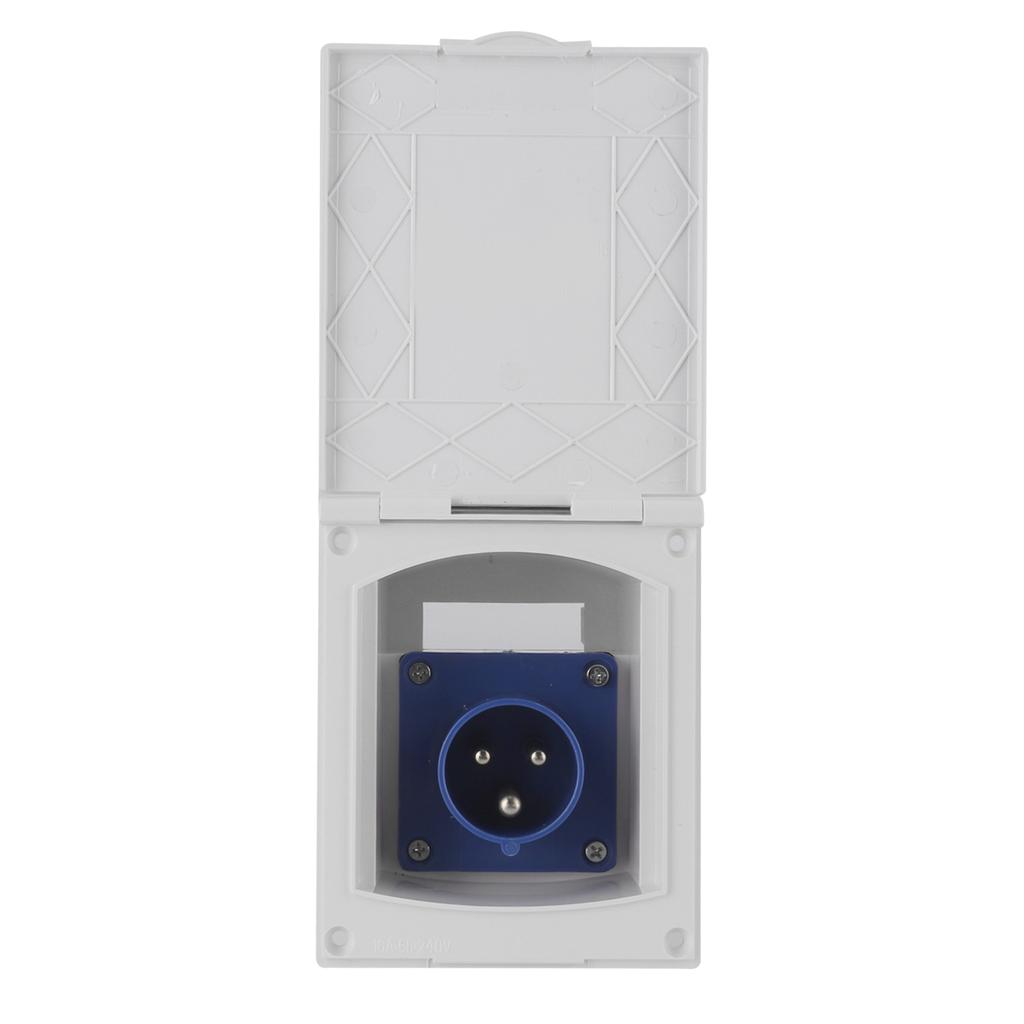 16A 220V‑240V Waterproof Power Outlet External 3Pin Flush Female Socket Plug for RV Motorhome Trailer