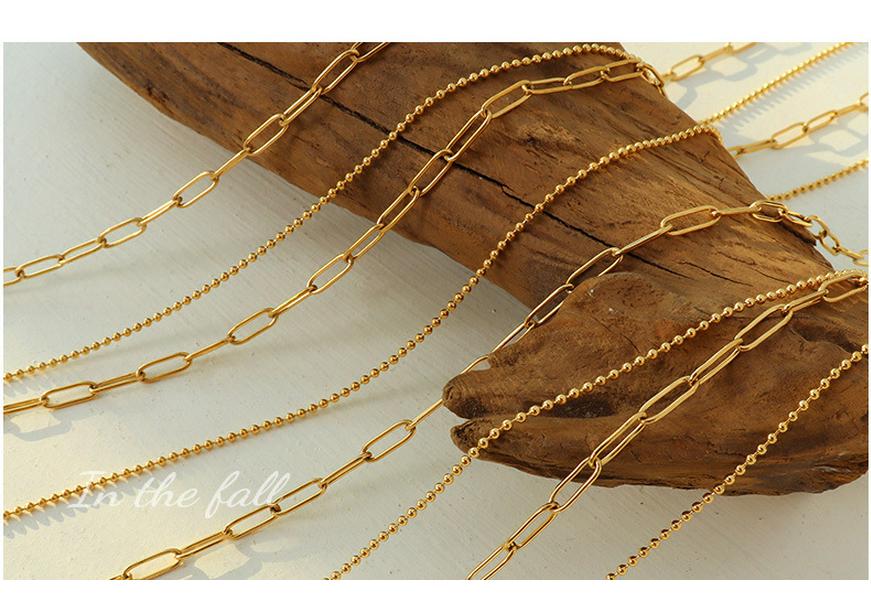 Trendy vrstvený náhrdelník pro ženy, titanová ocel pozlacená 18K zlatem, evropský styl