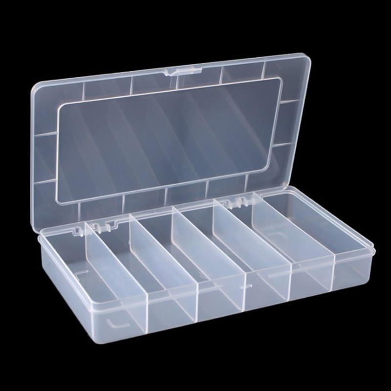 6 Grid Rectangular Storage Box Pp Plastic Transparent Box Lure Fishing Gear Box