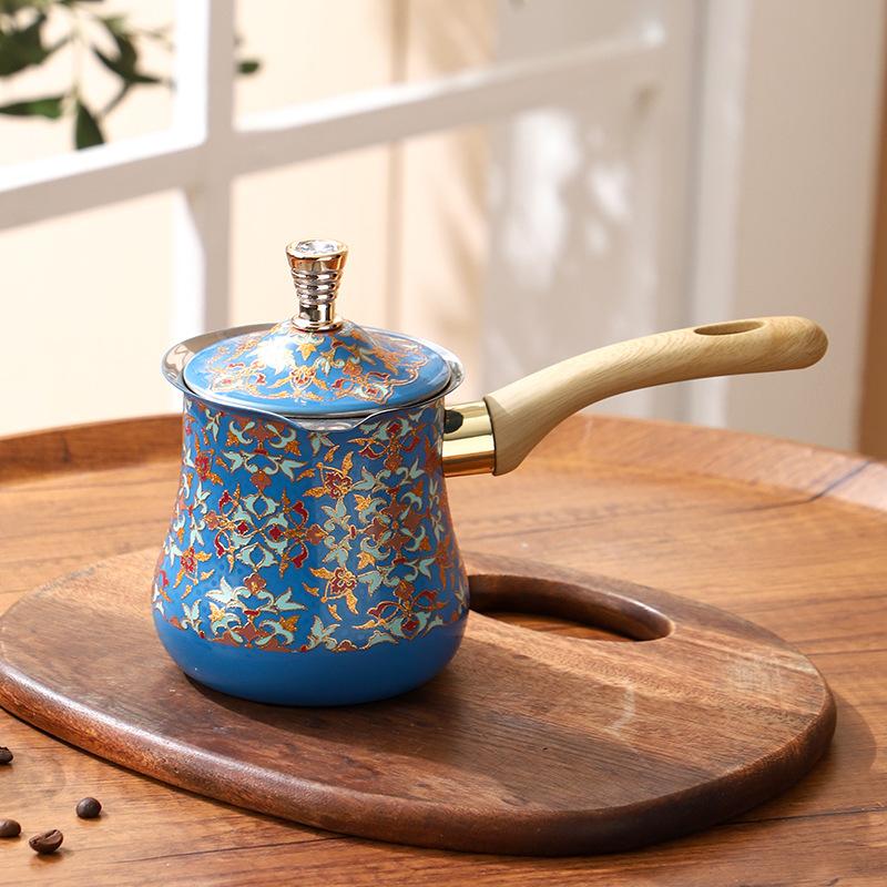 Oală pentru cafea turcească din oțel inoxidabil Cană de lapte 1 buc Oală de cafea pentru prepararea ceaiului, ciocolatei, untului, cană de lapte LS-KFH