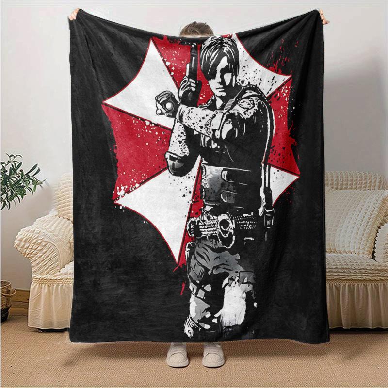 1pc Resident Evil Design Blanket Soft Throw for Home Decor, Perfect Gift, Seasonal Use, Living Room, Travel, Camping