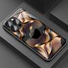 Schwarz Gold Mit Apfelmuster Glasmaterial Handyhülle Für iPhone 17 16 15 14 Pro Max 13 12 11 16E 17Air 7 Plus XR XS X Hülle