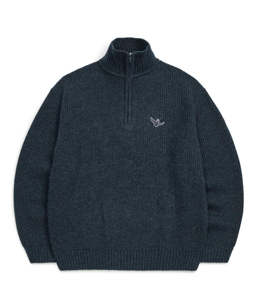 Mark Gonzales Angel Half-Zip Knit - Navy