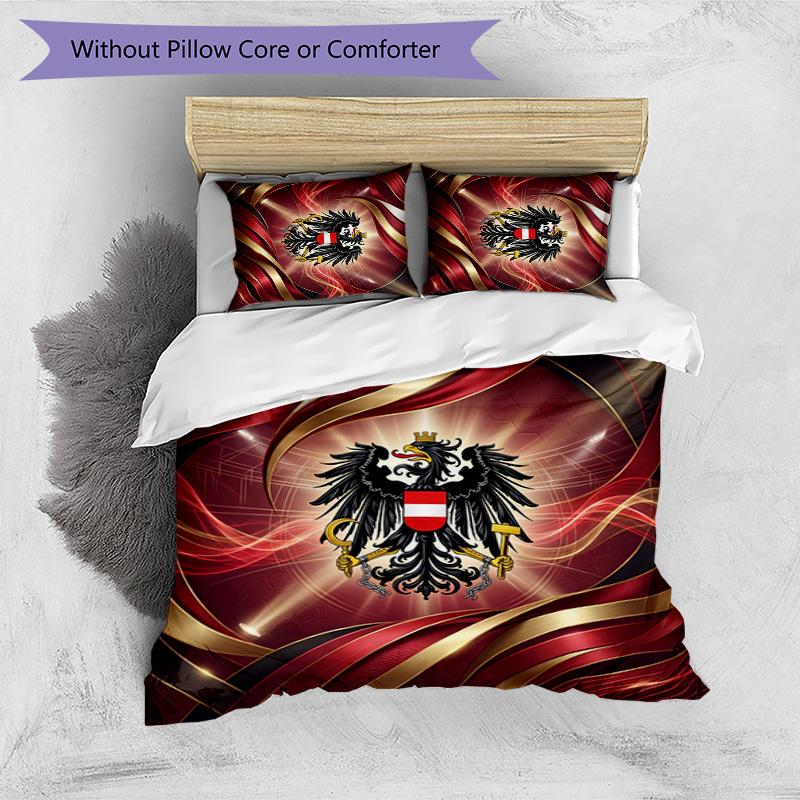 Austria Football Printed Bedding 3 Piece Set Cozy Breathable Bed Cover Set As Housewarming Holiday Gift