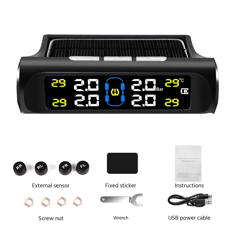 Solar Powered TPMS Car Tire Pressure Monitoring System