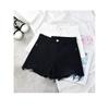 Denim Shorts Women's New Summer Thin Rough Edge Holes High Waisted A-line Hot Pants