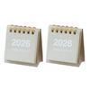 2 Stuks Mini Bureaukalender Okt. 2025-Dec. 2026 14 Maandelijkse Planner Bureau Klein Staand Klapkalender met Dubbele Spiraalbinding voor Thuis Kantoor