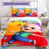 Set Biancheria da Letto CoComelon 3 Pezzi Copripiumino Chiusura Include 1 Copripiumino e 2 Federe, Morbido e Confortevole per Tutte le Stagioni.