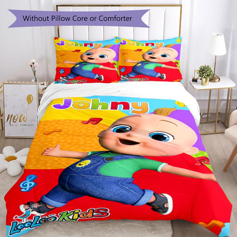Set Biancheria da Letto CoComelon 3 Pezzi Copripiumino Chiusura Include 1 Copripiumino e 2 Federe, Morbido e Confortevole per Tutte le Stagioni.