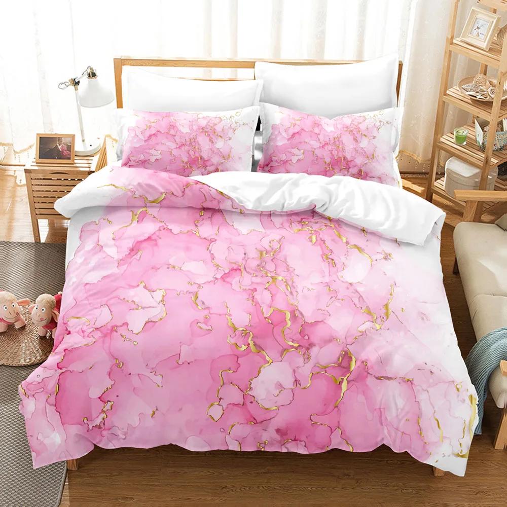 Luxe Marmeren Beddengoedset 3D Geprint Dekbedovertrekset Romantisch Zacht Huidvriendelijk Eenpersoons Tweepersoons Kingsize voor Volwassenen Verjaardagscadeau